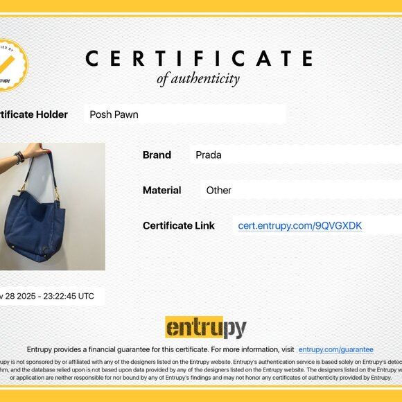 Authentic Prada Blue Vitello Daino Side Pocket Hobo Bag - Picture 8 of 8